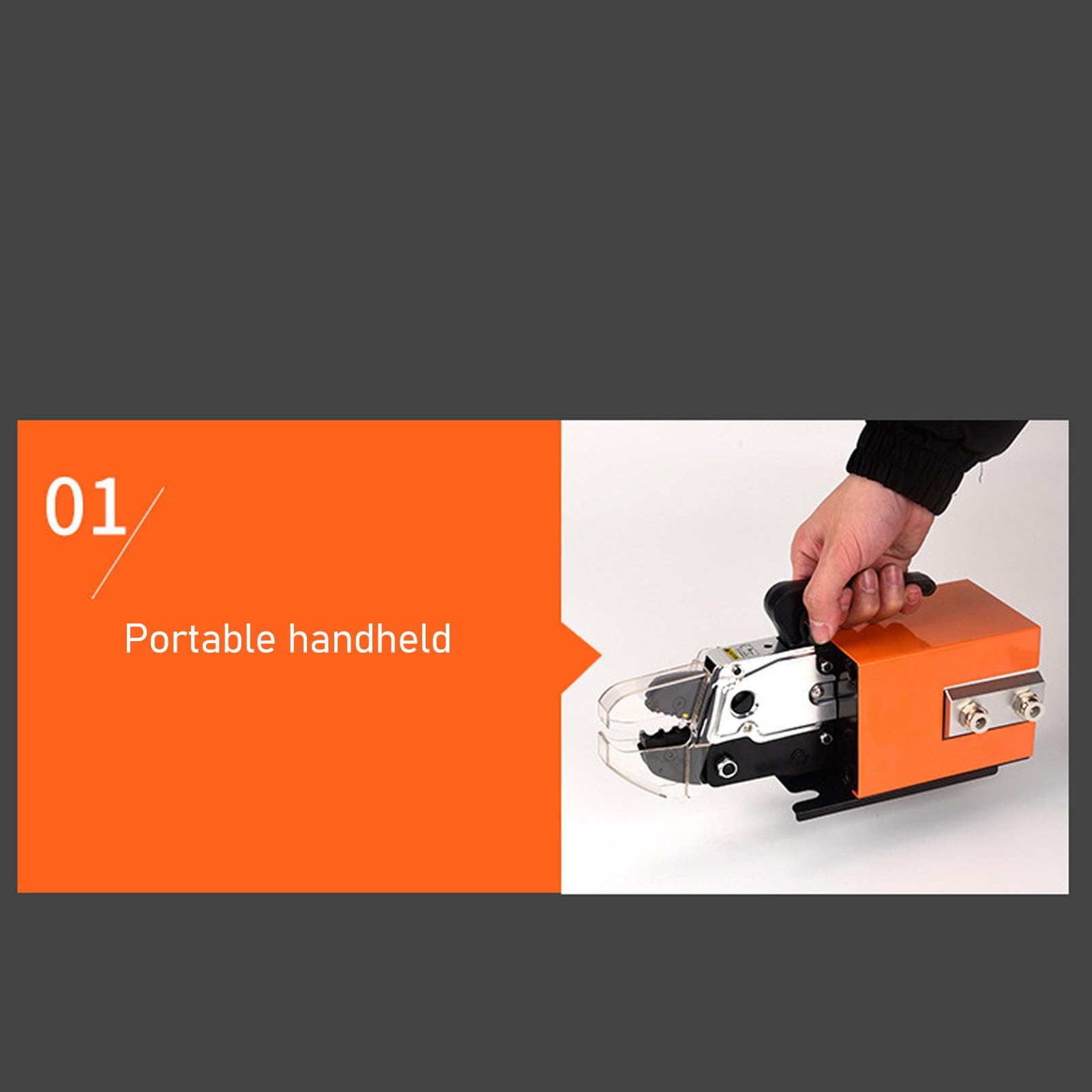 Crimpatrice pneumatica da banco per carichi pesanti, con pedale e set di 4 matrici, forza di crimpatura 13 kN, per crimpare cavi da 20 AWG a 6 AWG, terminali isolati, per