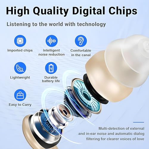 Image of Aika AG-7311 Rechargeable Hearing Aid Amplifier Machine For Old Age with Auto Noise Reduction Features, Full-on Acoustic Gain38db (1 Piece, Beige, Both Ear), One Free Dry Kit
