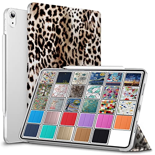 Image of DuraSafe Cases for iPad mini 6th Gen 2021 8.3 Inch [ Mini 6 ] A2567 A2568 A2569 MK893HN /A MLX43HN /A MK8E3HN /A Printed Slim Lightweight Protective PC Dual Angle Stand Clear Flip Back Cover - Leopard
