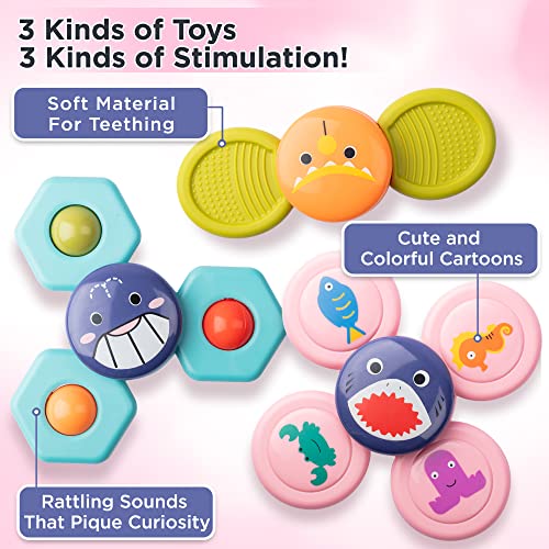 image for KayLe Spinning Top Sensory Toys for Toddlers - Suction Cup Baby Sensor