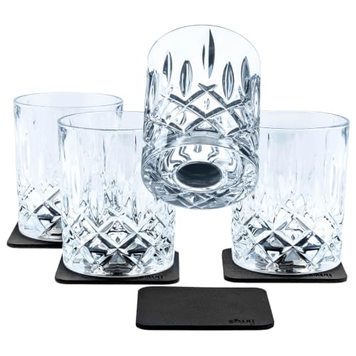 silwy® Magnetic Crystal Glasses Whisky Set of 4 Including Four...