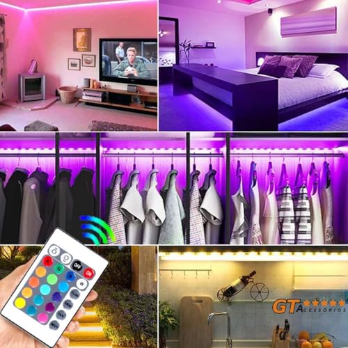 Kit Completo Fita Led 5Metros 5050 Coloridas - Aprova D'agua, Controle Remoto, Auto-Colante e Maleá