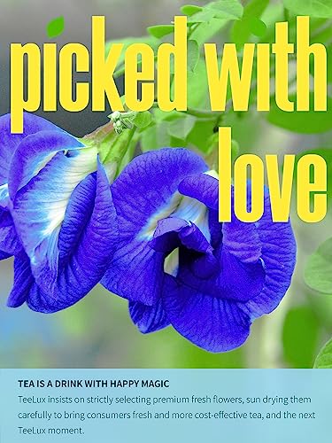 Image of TeeLux Butterfly Pea Flower Powder, Natural Blue Butterfly Pea Powder, 7oz | Naturally Creates Vibrant Blue to Purple Color, Mild Taste, Caffeine Free, Great for Drinks, Desserts & Creative Recipes