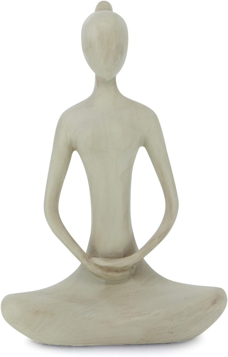 Buddha Groove Meditating Woman Yoga Statue, 7 Inches, Stone