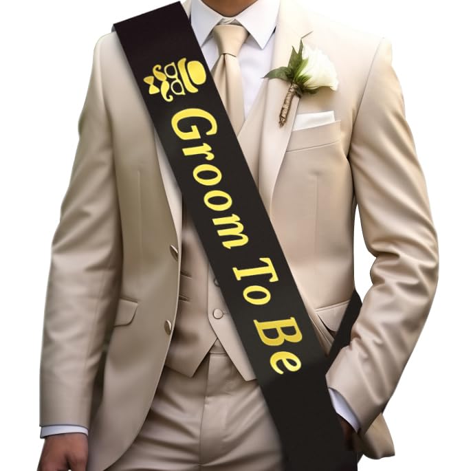 Propsicle Black Golden Foil Satin Groom to Be Sash Bachelors Party Props Supply Decoration- Pack of 1 (B09DD4PRPN) Amazon Price History, Amazon Price Tracker