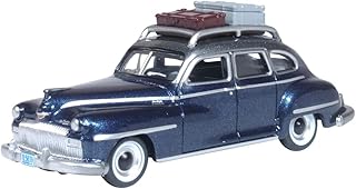 1946 DeSoto Suburban w/Roof Rack and Luggage Butterfly Blue Metallic w/Crystal Gray Top 1/87 (HO) Scale Diecast Model Car by Oxford Diecast 87DS46004