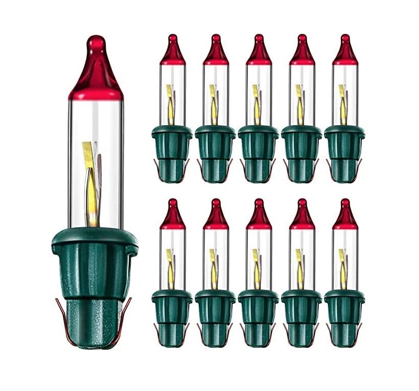 JL Missouri Parts 10 Style A Mini Bulb Flashers, 2.5 Volt V .425 Watt W Clear Glass Incandescent Indoor Outdoor Bulbs Christmas Tree Lights Makes Lights Flash