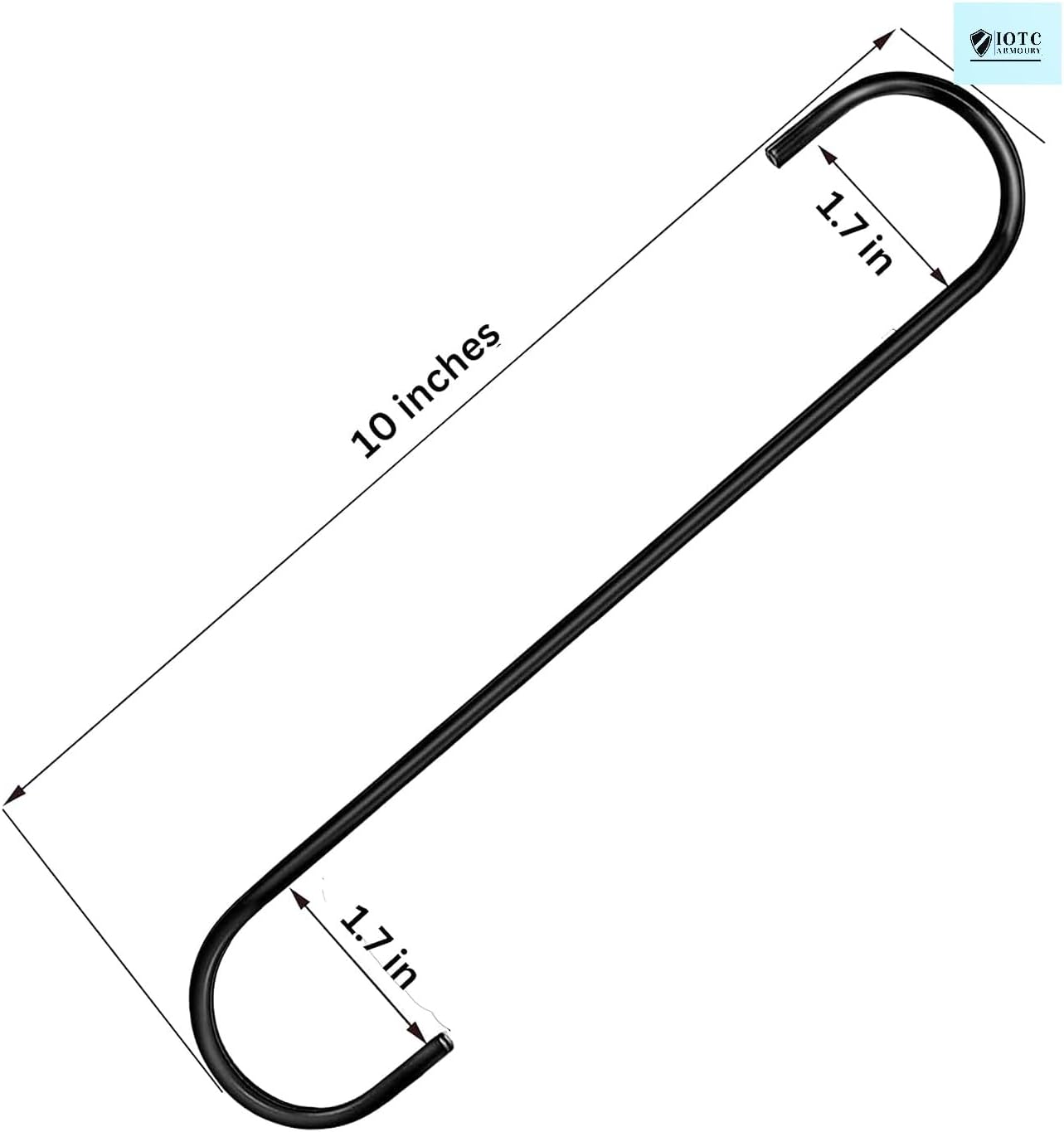 Iron Extension Hooks for Hanging Plant for Indoor Outdoor Uses, Large S Black, 5 Pack