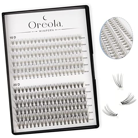 Oreola Mixing Fishtail Individual Lashes Cluster 228Pcs Individual Eyelash Extensions Natural Feeling Light as Feather Artificial Mink Eyelashes 10D 20D 9-14mm Cover