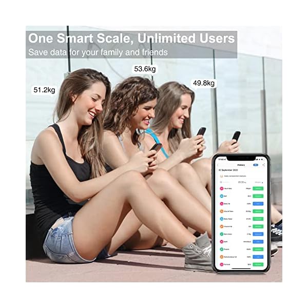 Báscula Grasa Corporal Báscula de Baño Bluetooth con APP Inteligente, 13 Monitores - Imagen 5