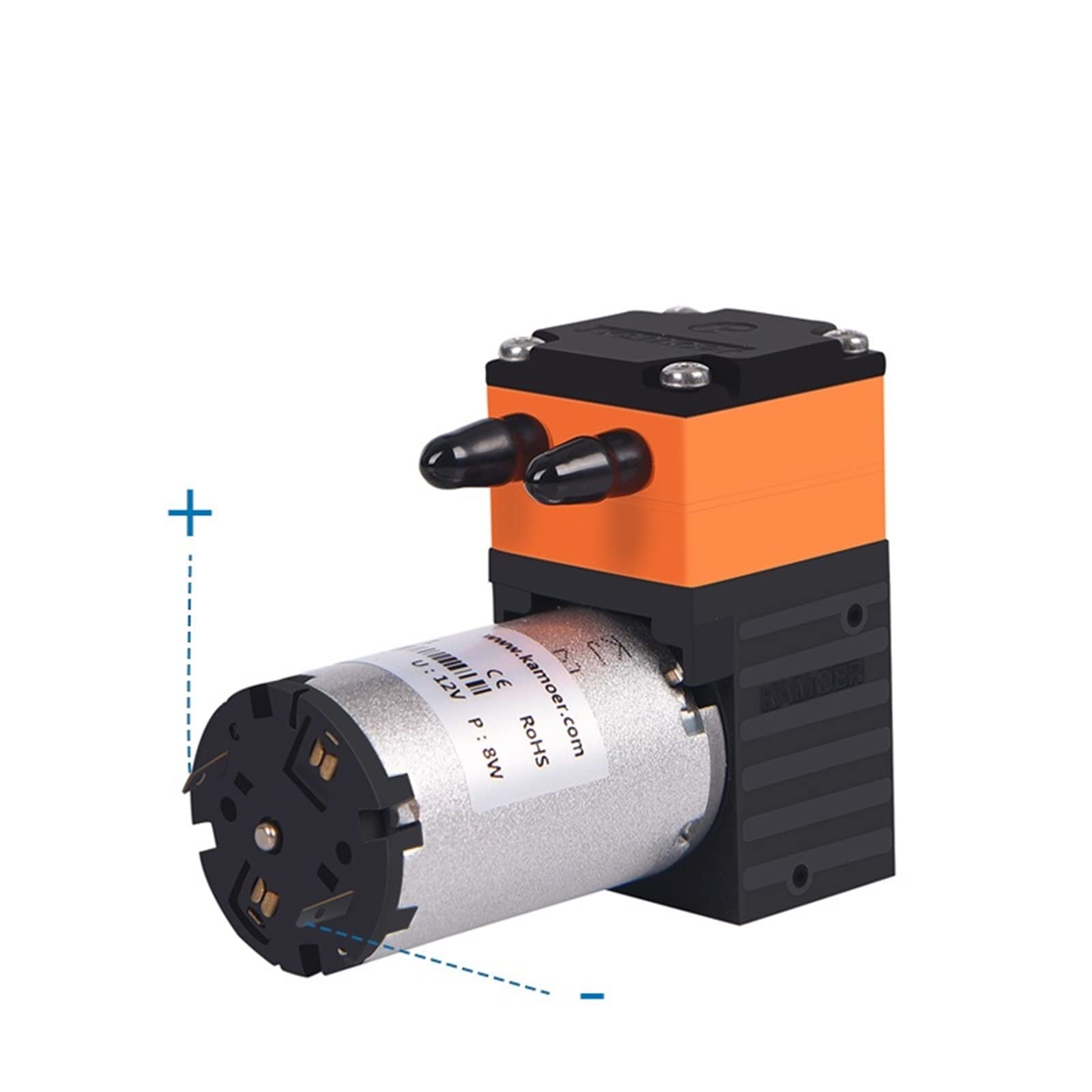 KLP01 Mini szczotka membranowa pompa do cieczy 12 V/24 V ze szczotką silnik prądu stałego proste złącze pojedyncza głowica do analizy laboratoryjnej i cieczy Szeroka Odporność Chemiczna(12v)