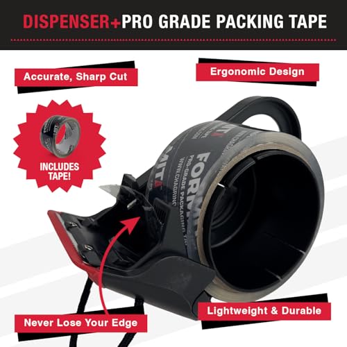 Image of Clear Packing Tape with Dispenser (1 Roll) - Packaging