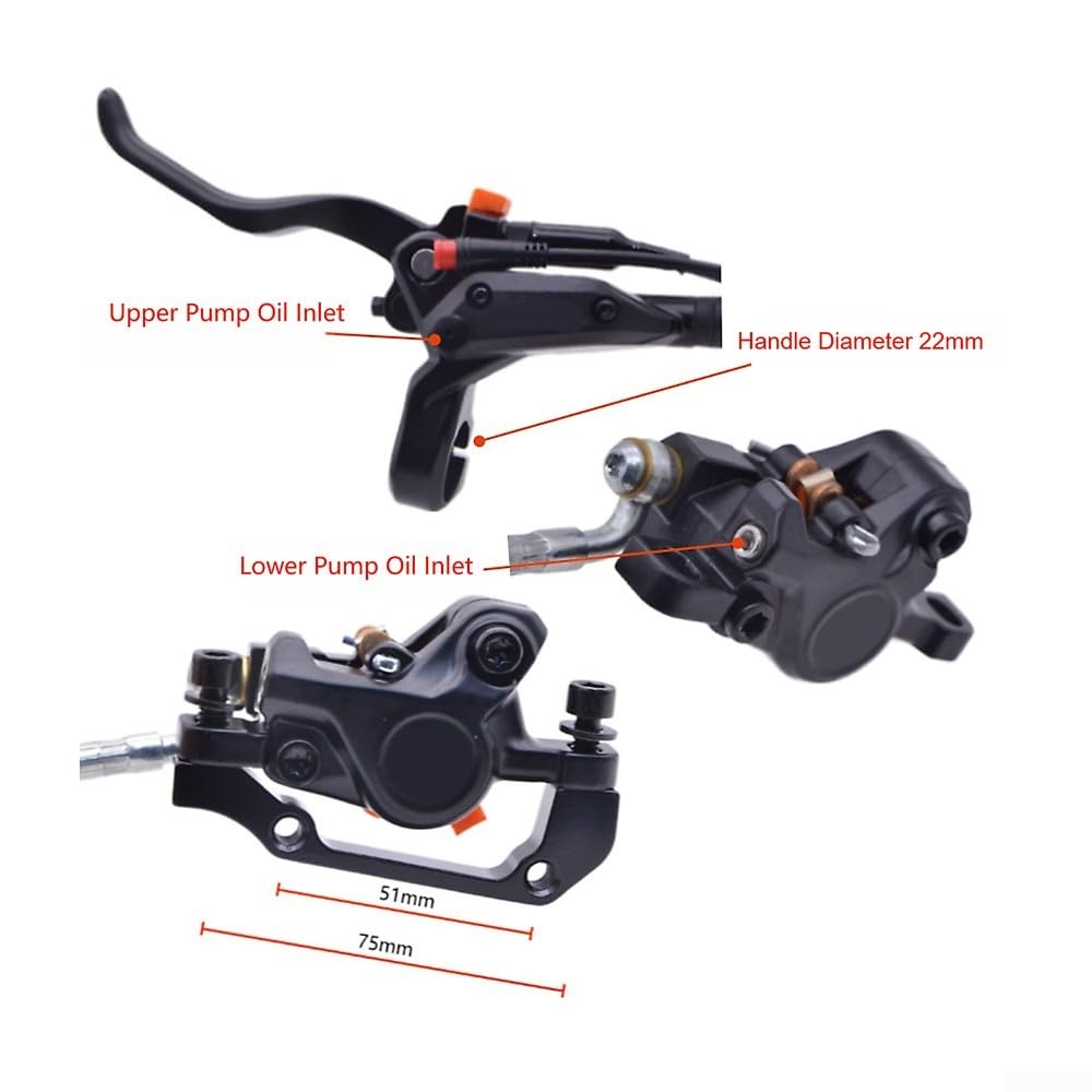 Hamulec Hydrauliczny Tarczowy Przód 160mm 1.8mm Do E-Bike