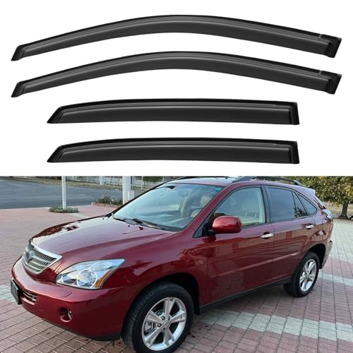 Image of Window Visors Rain Guards Shield for 2004-2009 Lexus RX330 RX350 RX400h, Out-Channel Window Vent Wind Deflectors Visors Shades