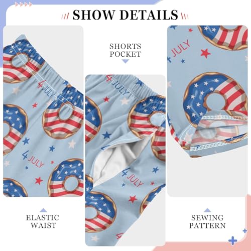 ZZXXB July 4th Donut Boys Long Pants Soft Trousers Elastic Waist Kids Lounge Bottoms with Pockets S-XL4