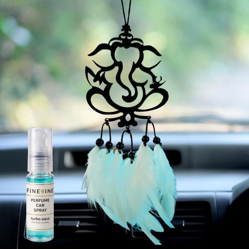 Ganesha Car Hanging Dream Catcher with Free 5 ml Car Perfume Spray