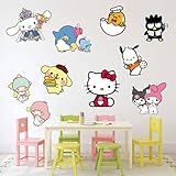 Kids Room Wall Sticker for Sanrio,Kawaii Cartoon Wall Sticker,Cartoon Birthday Party Gifts