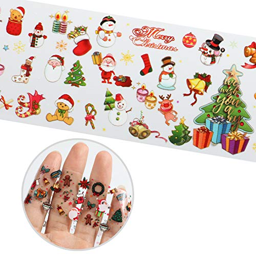 10 Rollen Holographic Nail Art Foil Sticker Decals,MWOOT Christmas Nagel Transfer Aufkleber Sternenhimmel Nail Wraps Transferfolie Aufkleber Kit(1,57Zoll x 39,37Zoll/ 4cm x 100cm) – Bild 5