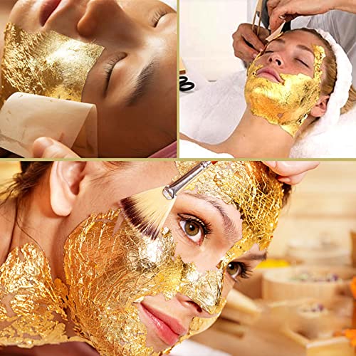 Gold Leaf Sheets,10 Pcs 6 cm/ 2.3 Inch Gold Leaf Foil Paper for Cake Chocolates Decor Bakery Pastry Cooking Beauty Gilding Makeup Health Artwork DIY Craft - Image 2
