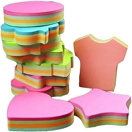 Colorful Sticky Notes in 10 Different Shapes, Separate Packing,Bundle Pack - 10 Pads 100 Sheets Per Pads (1000 Sheets!)