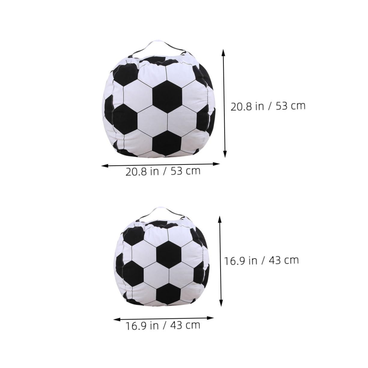 ifundom Plush Toy Storage Bag Set Soccer Ball Bean Bag Chair Toy Organizer for Kids Soft Comfortable Room Decorations for Children