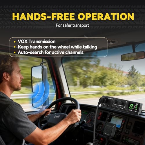 Image of Retevis MB2 CB Radio, Professional AM /FM 40 Channels CB Base Station, 5W Mini External Speaker, Cigarette Lighter and Magnetic Antenna, Squelch ASQ, VOX, Auto-Scan, Long Range CB Radios for Truckers