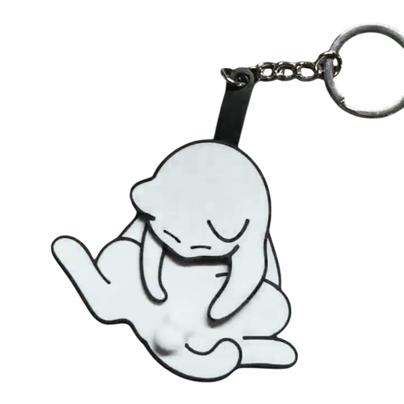 Qxiao White Mischief Cat Interactive Keychain Funny Wiggling Cat Keychain 3D Rotating Catballs Fidget Toy Key Chain Spoof Cats Eggs Hanging Ornaments Sensory Toy Gift For Cats Lovers And Introverts