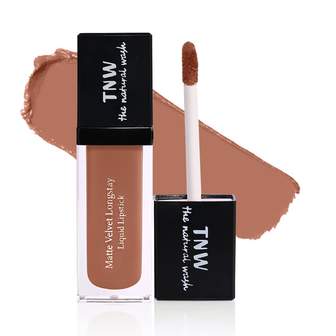 TNW-The Natural Wash Nutty Nude Matte Velvet Longstay Liquid Lipstick (5ml) | Natural Oils & Hyaluronic Extract | Transferproof, Smudgeproof & Pocket Friendly | Liquid Lipstick for Women-picture-38