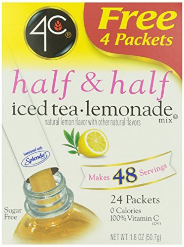 4C Half & Half Iced Tea - Lemonade Drink Mix (Sugar-Free) (Box Containing 24-Packets)