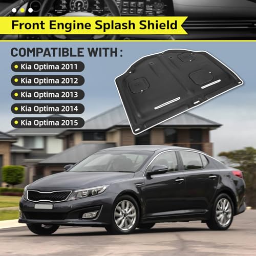 Image of Front Engine Splash Shield Compatible with Kia Optima 2011-2015 2.0L /2.0T /2.4L Under Cover Front Engine Guard Mud Flaps Directly