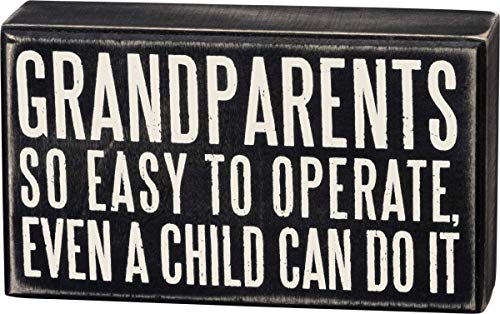 Primitivesbykathy19141classicblackandwhiteboxsign6x35inchesgrandparents Urban Country Home Decor Primitives by kathy 19141 classic black and white box sign 6 x 35 inches grandparents urban country home decor
