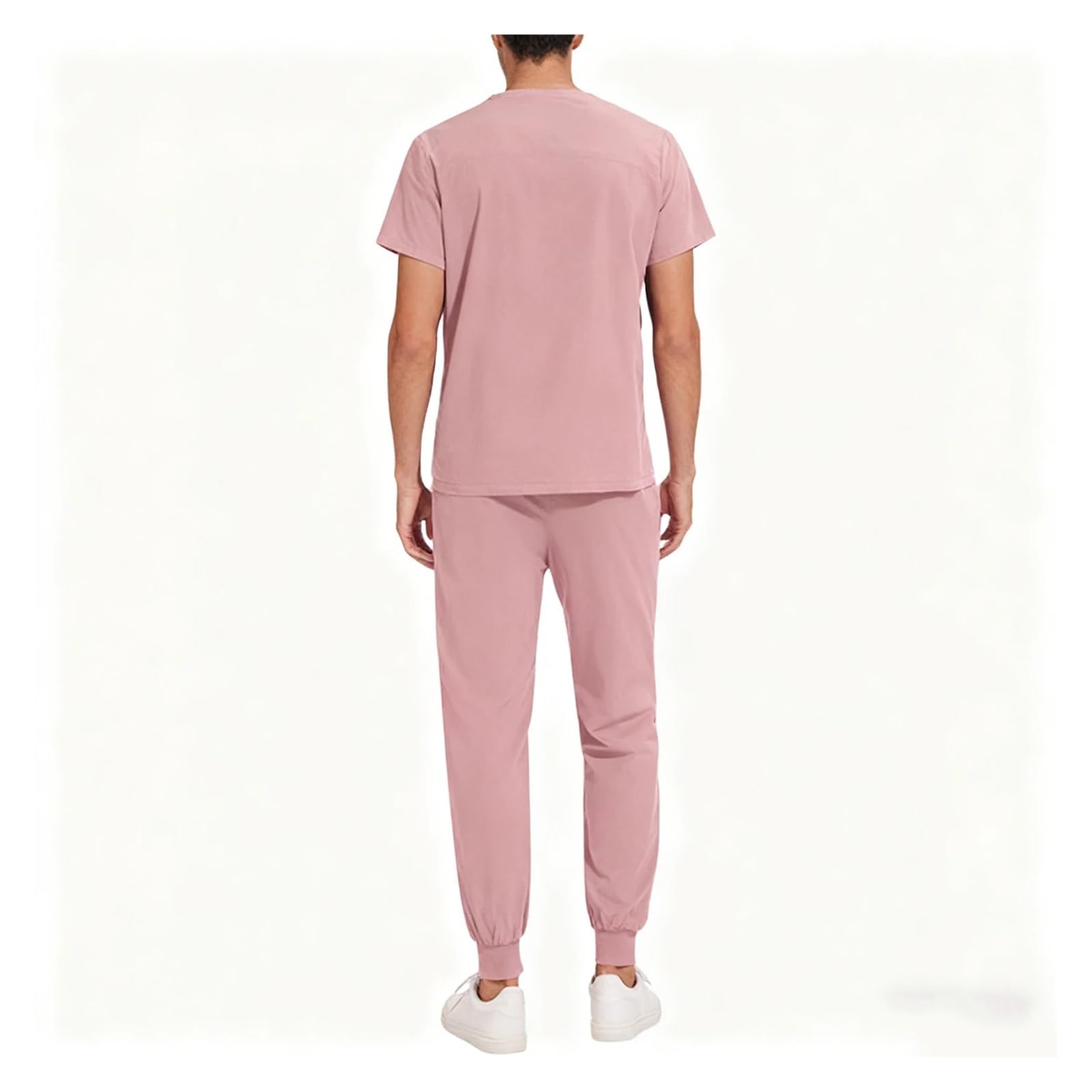 Top de Trabajo, Pantalones, Uniformes médicos for Enfermera, Conjunto enfermería Unisex, Ropa Trabajo for Hombre, Bata for para AtencióN MéDica, SalóN De Belleza(Pink,XL)