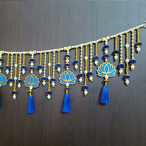 Image of Handmade Door Hanging Toran Lotus Style Bandarwal (TL-08) -Diwali New Year Inauguration Wedding Festival Home Decor Pooja (40 Inch X 8 Inch)
