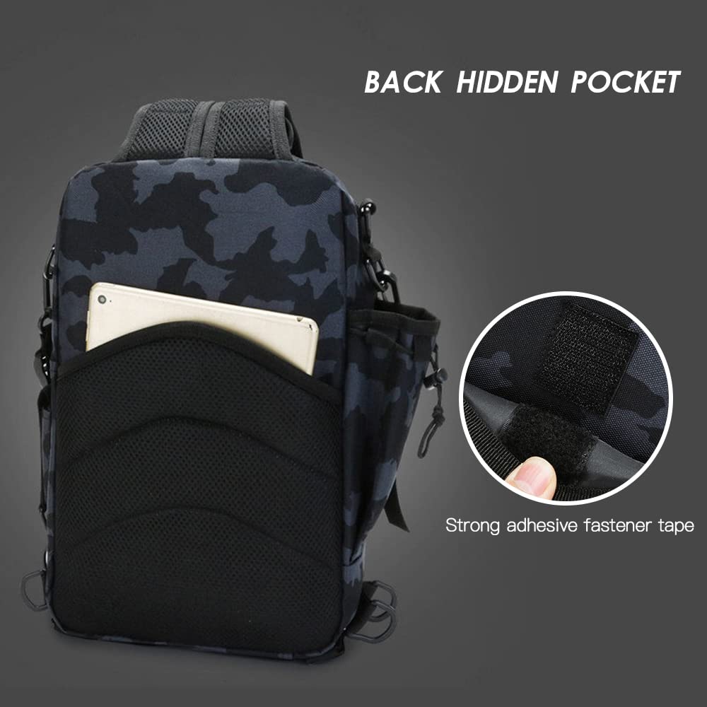 Wędkarstwo Tackle Plecak do przechowywania Torba na zewnątrz Plecak na ramię Wodoodporna torba na narzędzia wędkarskie Cross Body Sling Bag (Camouflage-1)