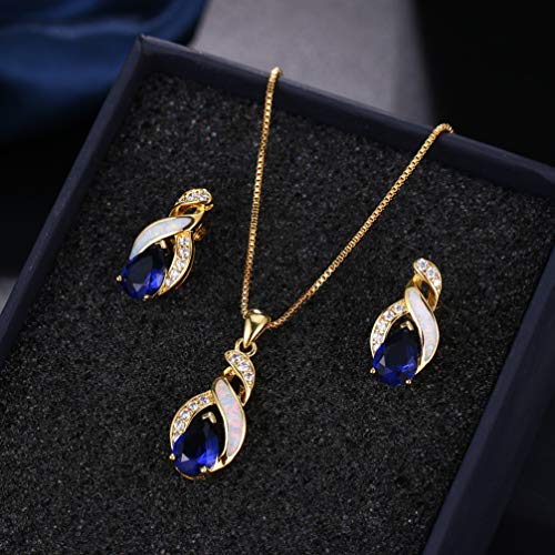 Hermosa Jewelry Sets Australian Created Opal Necklace Earrings Mother's Day Gifts Jewelry For Mom (Js5) #TOP1