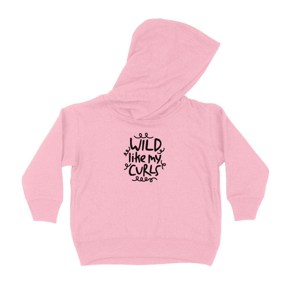 Wild Like My Curls Kids Hoodie Sweatshirt Toddler 5T Light Pink