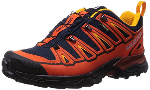 Salomon X Ultra 2 GTX, Zapatillas de Senderismo Hombre, Naranja-Orange (Deep Blue/Tomato Red/Yellow Gold), 41 1/3 EU
