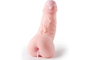2 in 1 Realistic Dildo Pocket Pussy Male Masturbator with Insertable Pee-Hole and Anus