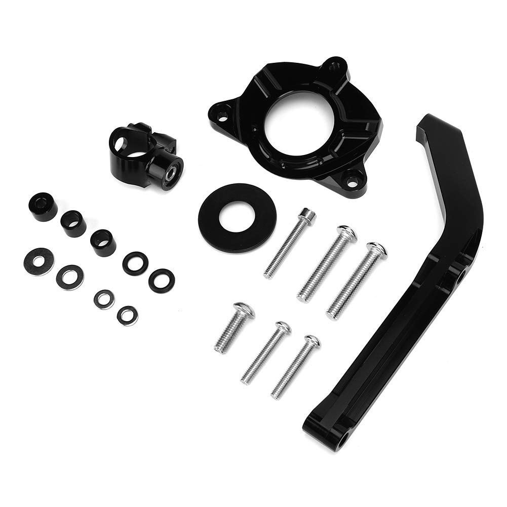 Wspornik montażowy stabilizatora amortyzatora układu kierowniczego motocykla Precyzyjny aluminiowy kęs obrabiany CNC Twardy anodyzowany czarny Zmniejsza drgania głowy Zwiększa