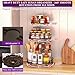 Heavy-Duty 3-Tier Lazy Susan Organizer, Adjustable to Different Heights, Countertop Spice Rack, Upgraded Thickened Wooden Board, Suitable for Seasoning Organizer, Kitchen Organization