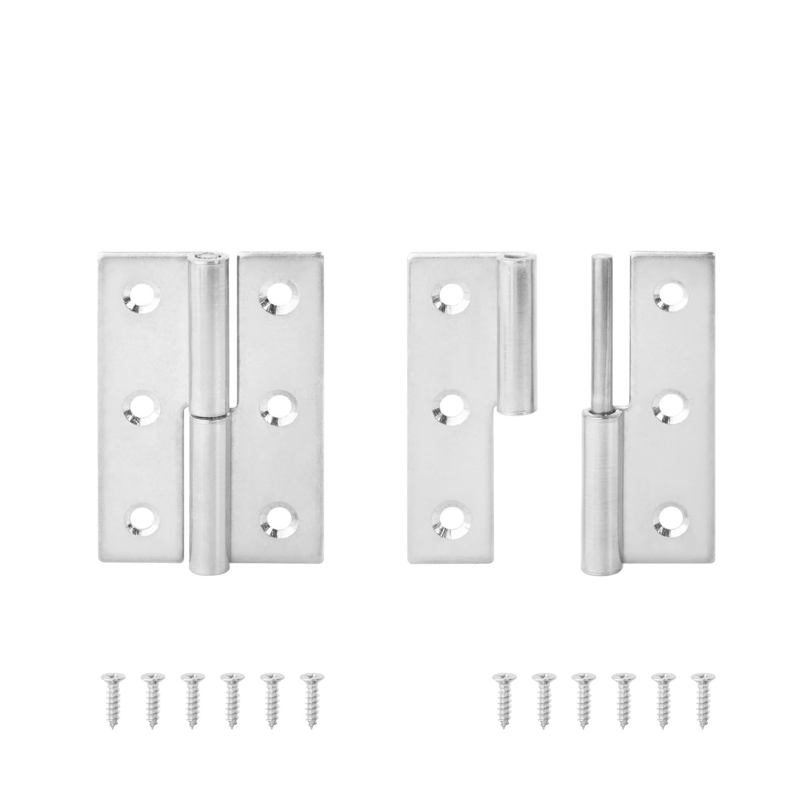 Cbtyacvlp Stainlesssteel75mm R 2 Pack Stainless Steel 270 Degree Detachable Lift Off Hinge Black For Kitchen Cabinet Cupboard Furniture Door(Stainlesssteel75mm R)