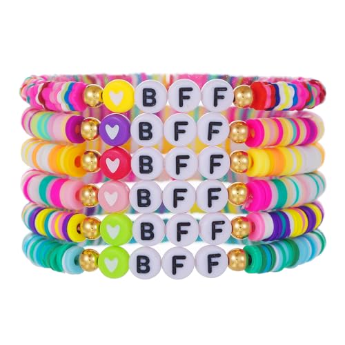 RINTOLER Friendship Bracelets for Women - Heishi Surfer Colorful Smile ...