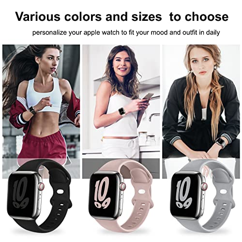 Image of (6 Packs) Sport Bands Compatible with Apple Watch Band 38mm 40mm 41mm 42mm 44mm 45mm 46mm 49mm Silicone iWatch Band Ultra 3 2 1 SE Series 11 10 9 8 7 6 5 4 3 2 1 Women Men