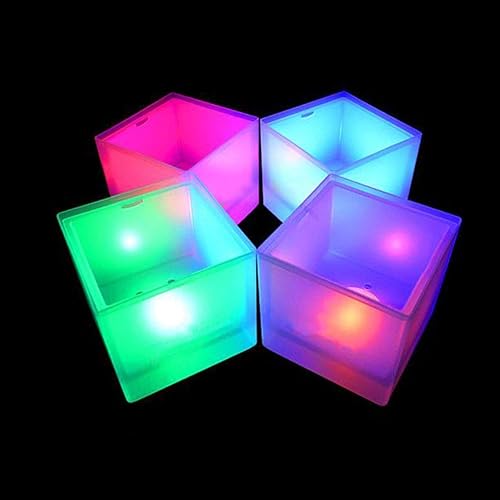 Miniatura 8 de Cubo de hielo LED, 3.5L de gran capacidad, impermeable, con cambio de color, doble capa, cuadrado, champán, vino, bebidas, cerveza, cubo para KTV,