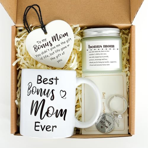 Bonus Mom StepMom Gifts-Christmas, Mothe's Day Gifts,Birthday Presents from StepDaughter...