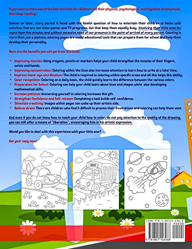 Vehicles Coloring Book: Enhance your Toddler's Imagination and Develops Creativity by Coloring Funn