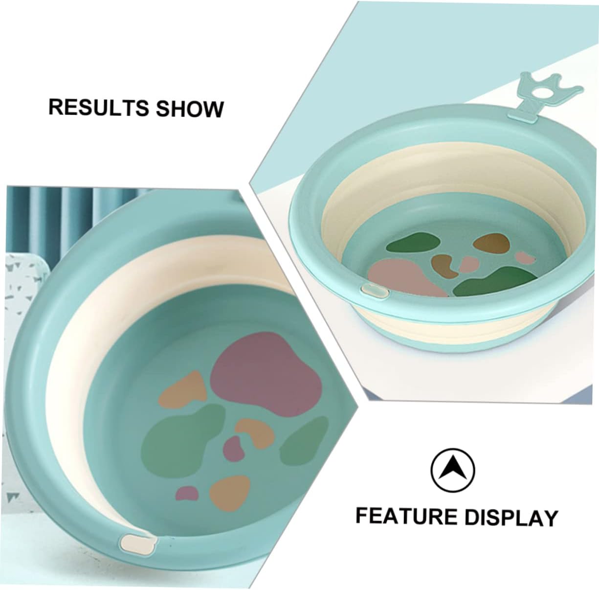 Abaodam Portable Foldable Wash Basin with Cartoon Design Lightweight Silicone PP Material Safe Face and Foot Basin for Home Outdoor Bathroom Use