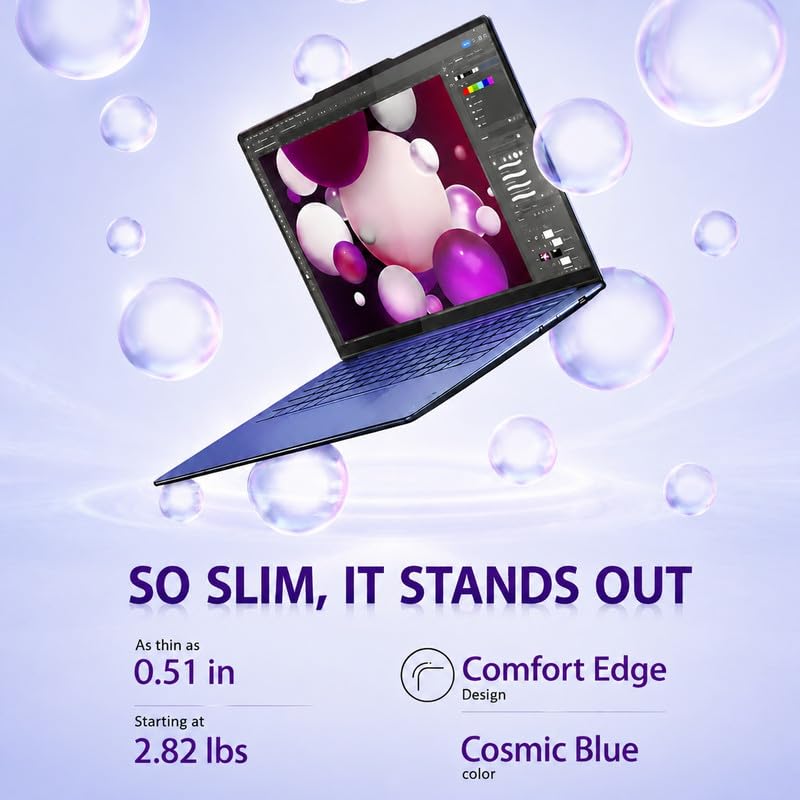 Image of Lenovo Yoga Slim 7X AI PC Laptop, 14.5 inch 3K OLED 90Hz Touch, Snapdragon X Elite 12-Core 45 Tops NPU, 16GB LPDDR5X, 1TB SSD, Win 11 Pro, WiFi 7, Backlit KB, FHD IR Cam with E-Shutter