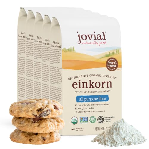 Jovial Organic Einkorn Unbleached All Purpose Flour, Non-GMO, 32 Oz, 5 Pack