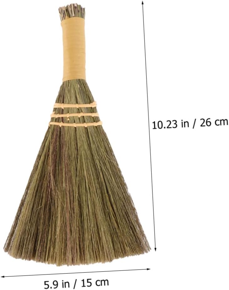 Halloween Witch Broom 2pcs Small Handmade Desktop Cleaning Brooms Dust Cleaning Brush Household Hand for Indoor Use Random Color